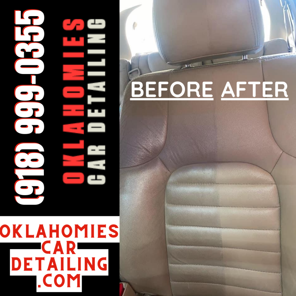 Tulsa Car Detailing Clean Vs Dirty Weathe Leather Seat 1